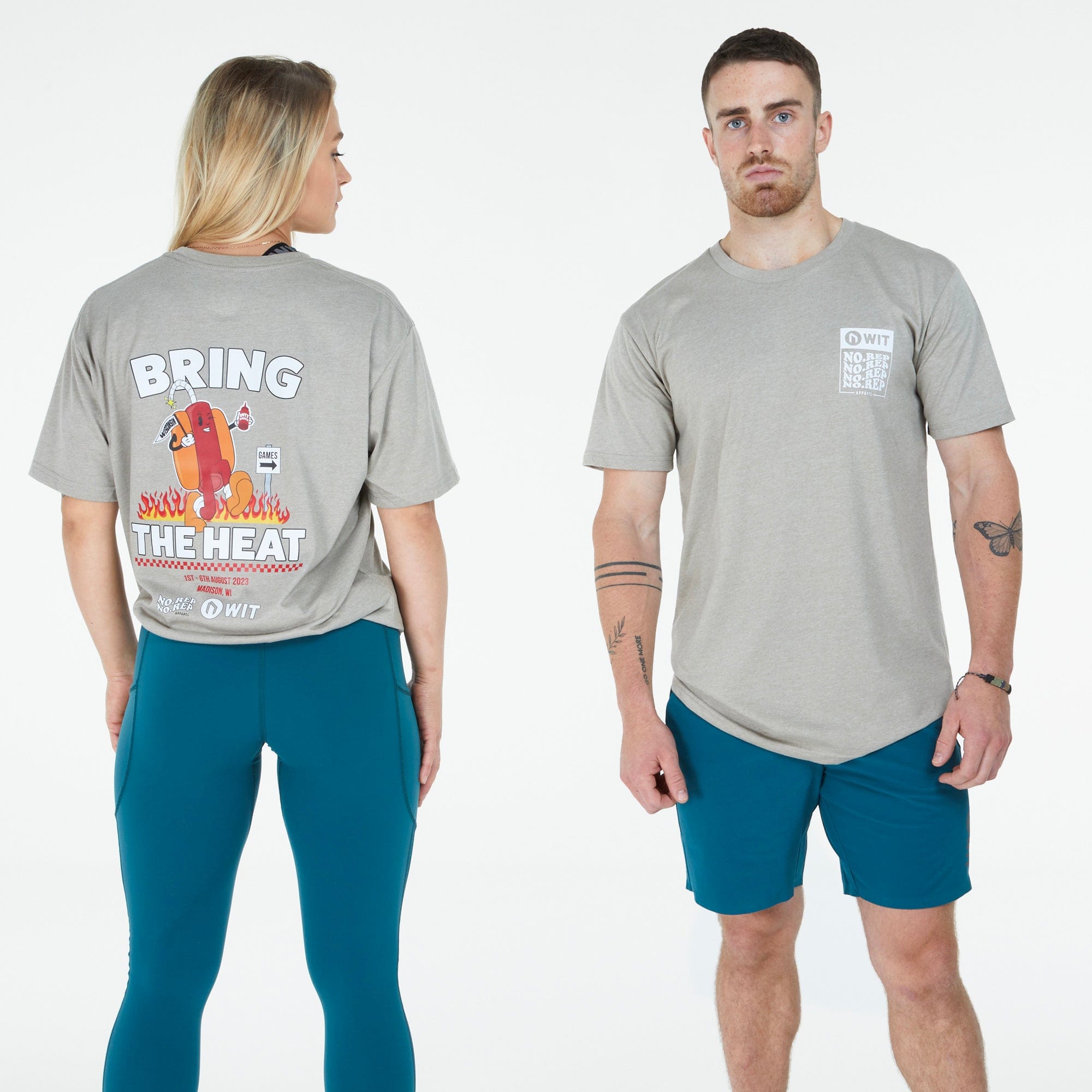 WIT Fitness T-shirts WIT x NOREP Bring The Heat Hotdog Tee In Khaki