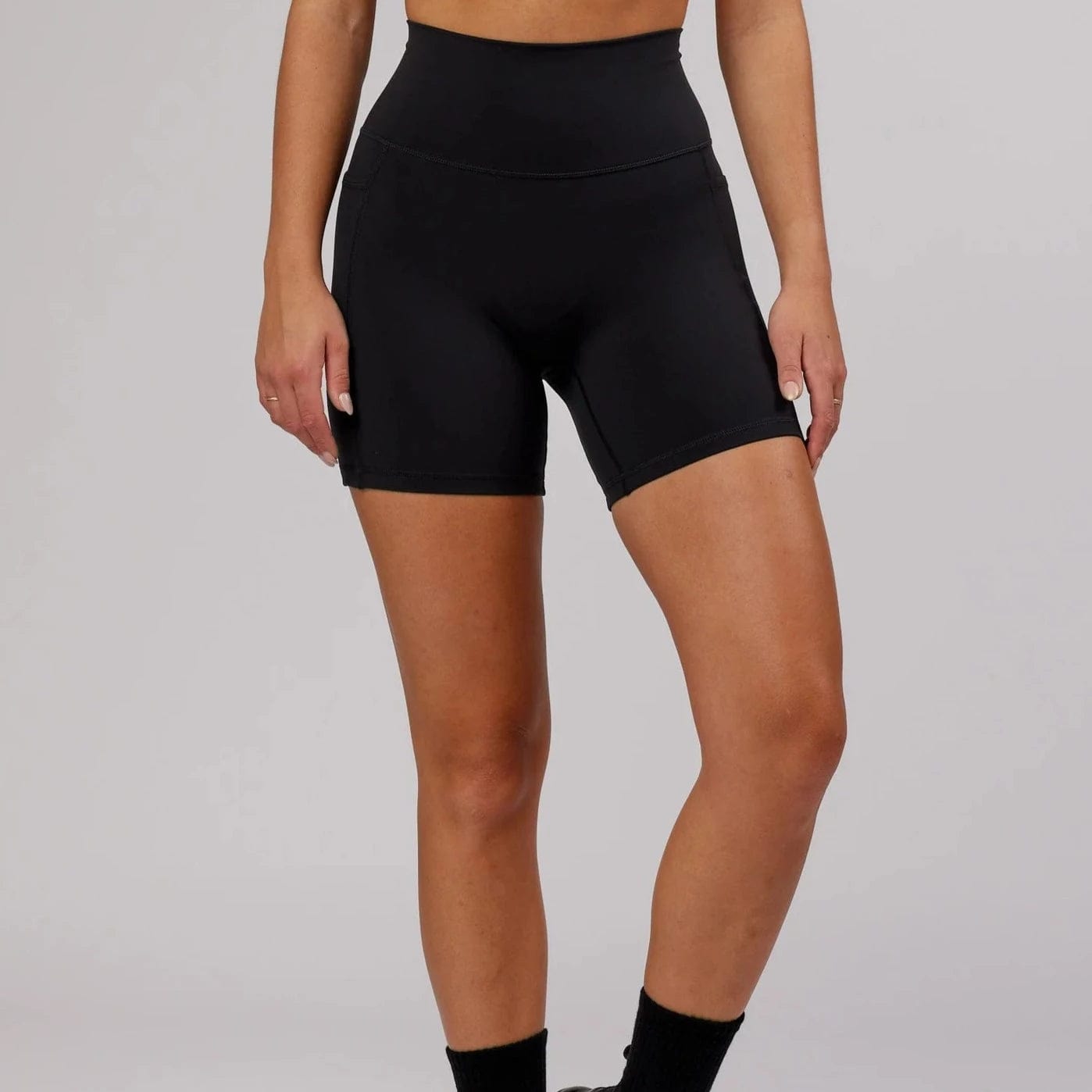 LSKD Fusion Mid-Length Women's Bike Shorts in Black - WIT Fitness