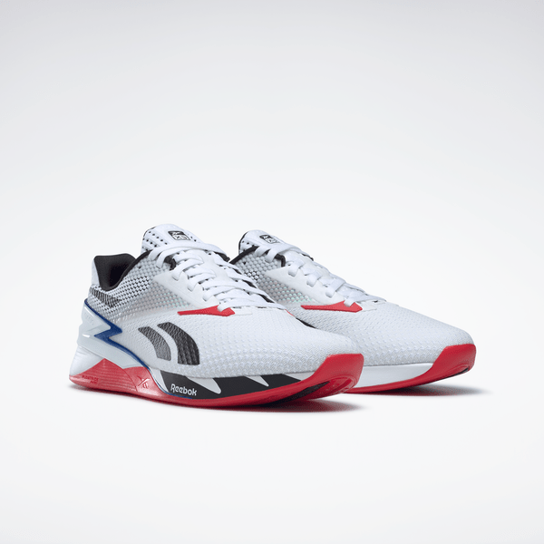 Reebok Trainers Reebok Nano X3 Training Shoes in White Red and Blue